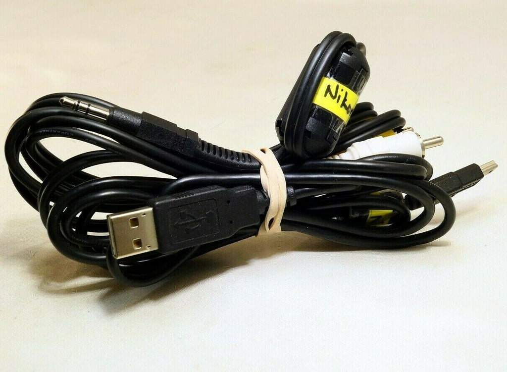 Nikon Audio RCA cable to 3.5mm for camera and USB cable