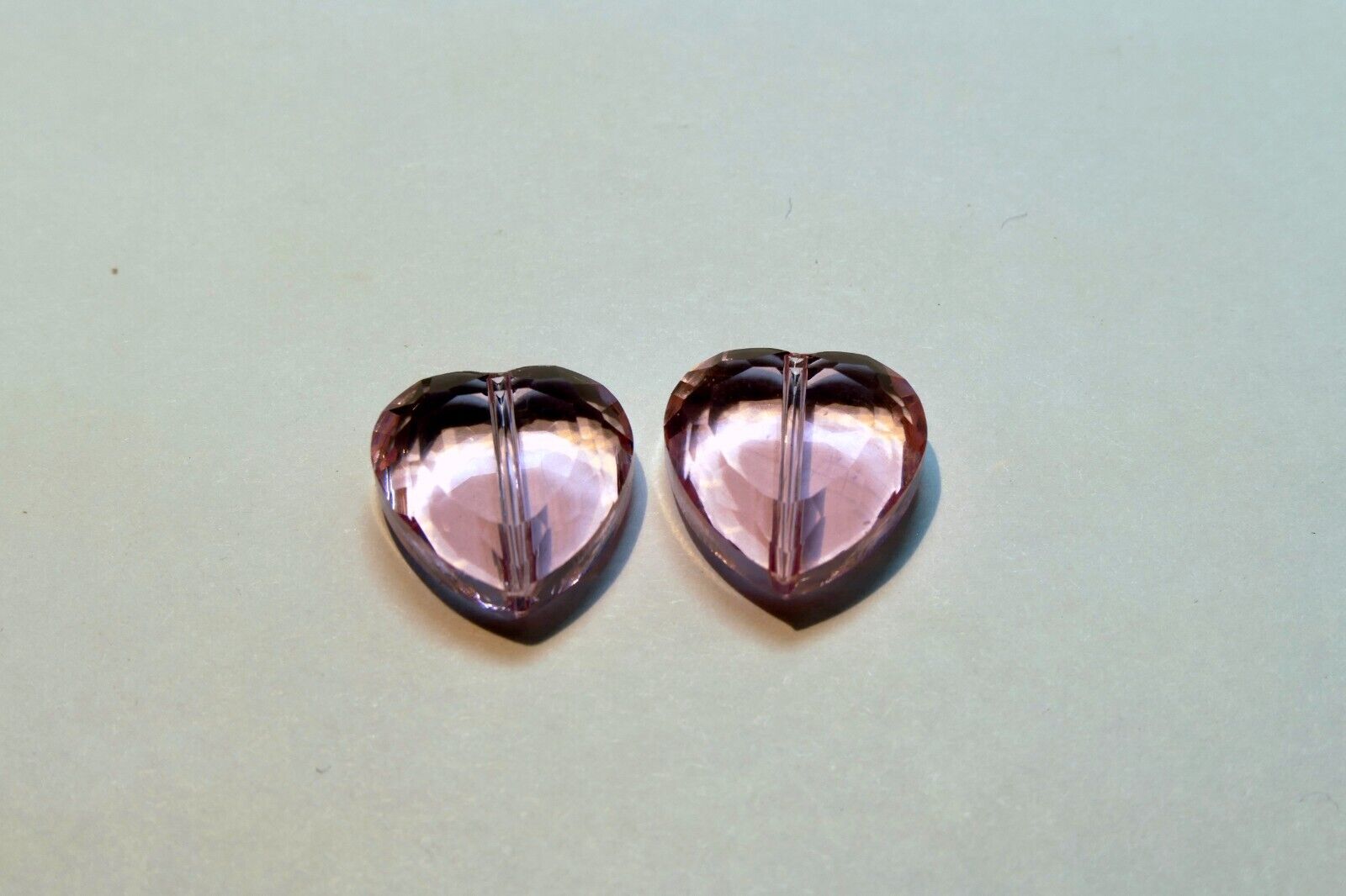 1.5X1.5xcm Heart Shaped Plastic / Glass pendant pack of two