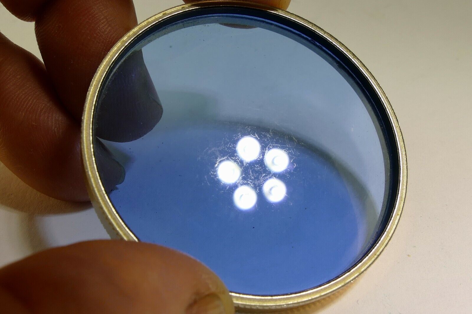 Ednalite Duraklad  Series 7 VII Lens Filter made in USA drop in 80B Light Blue