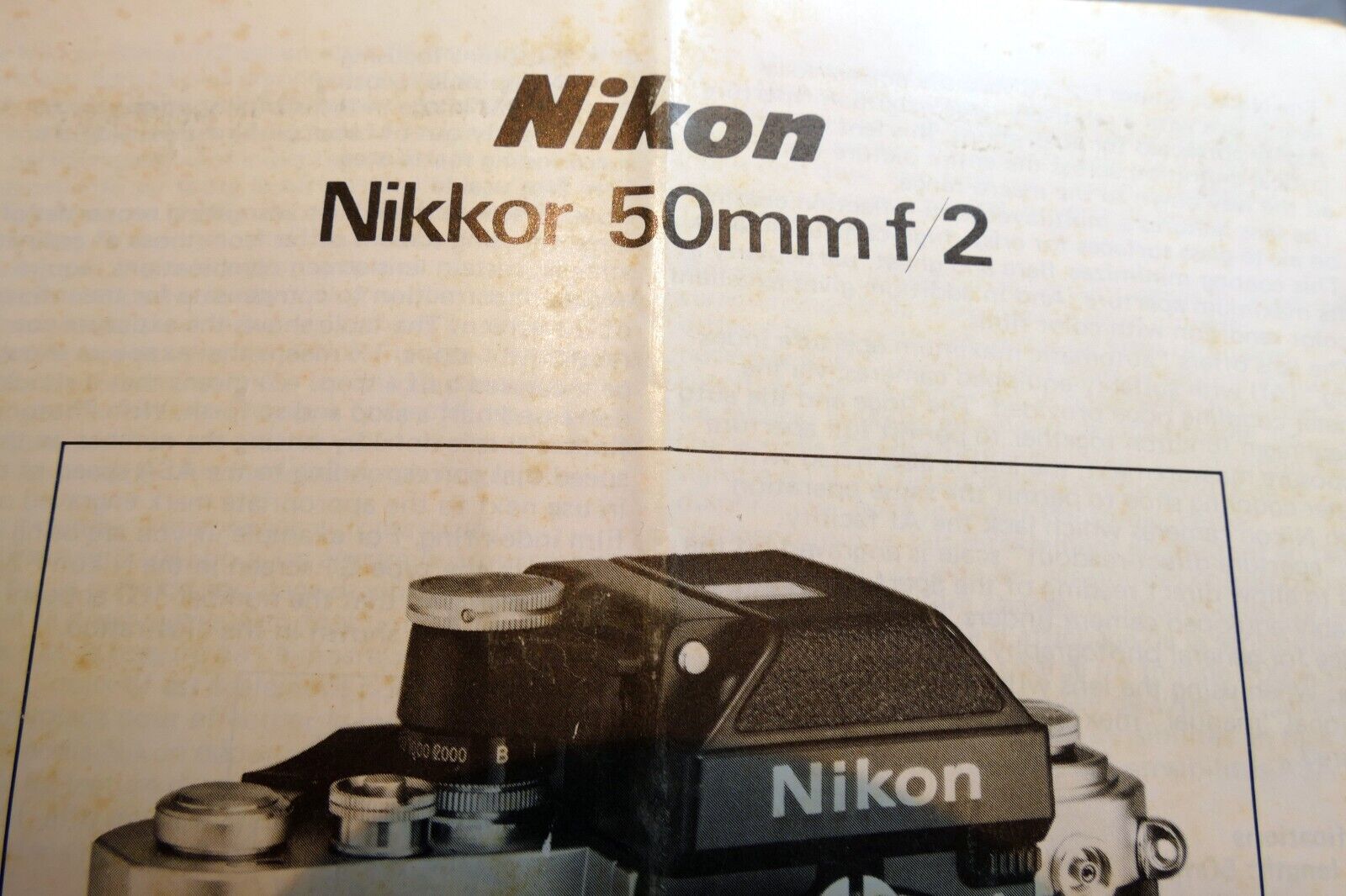 Nikon Ai 50mm f2 Nikkor lens  Guide manual  It Ck Ch