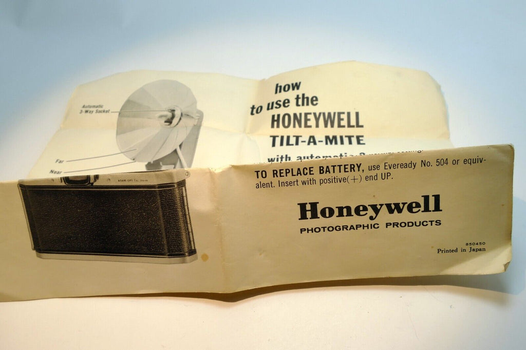 Pentax Honeywell H SP H1 H3 Tilt-A-Mite Flash Instruction guide manual EN