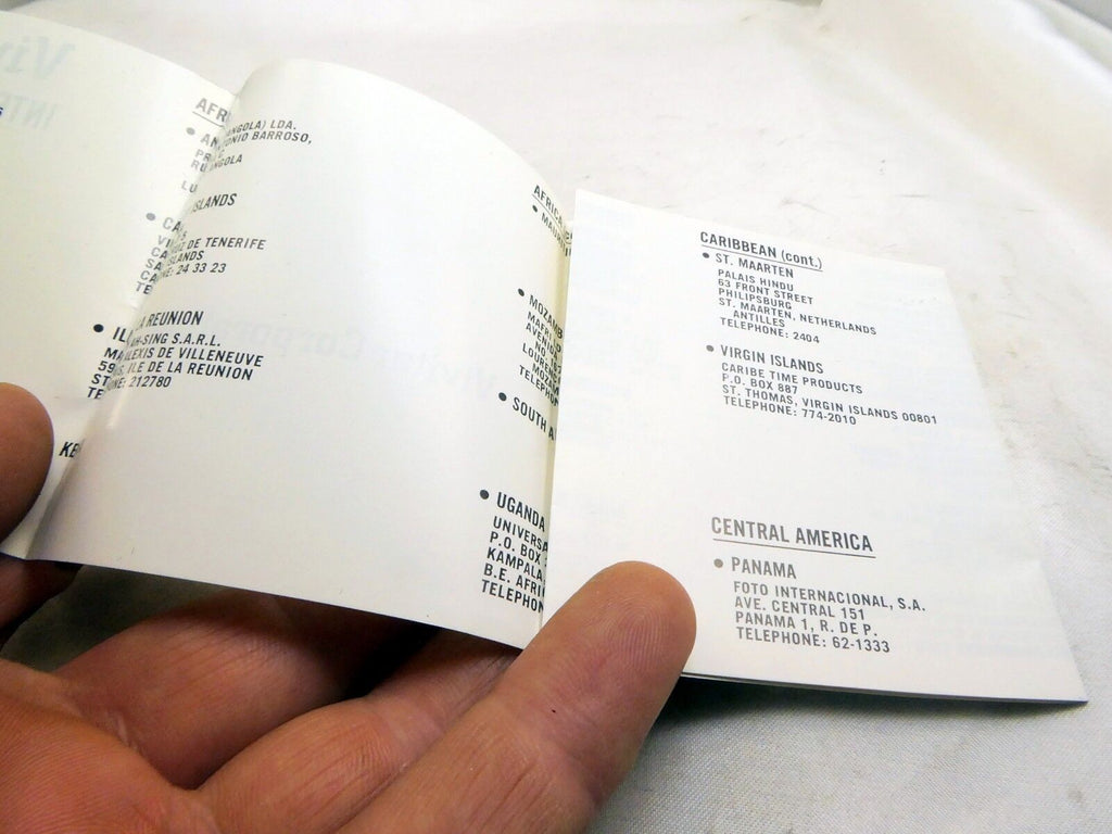 Vivitar  International Camera Repair Service Centers 1974 vintage