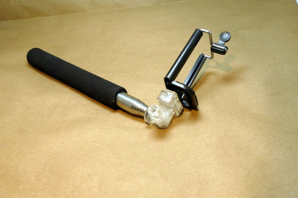 Aluminum extendable folding selfie stick  w/ swivel head & tripod screw 1/4"
