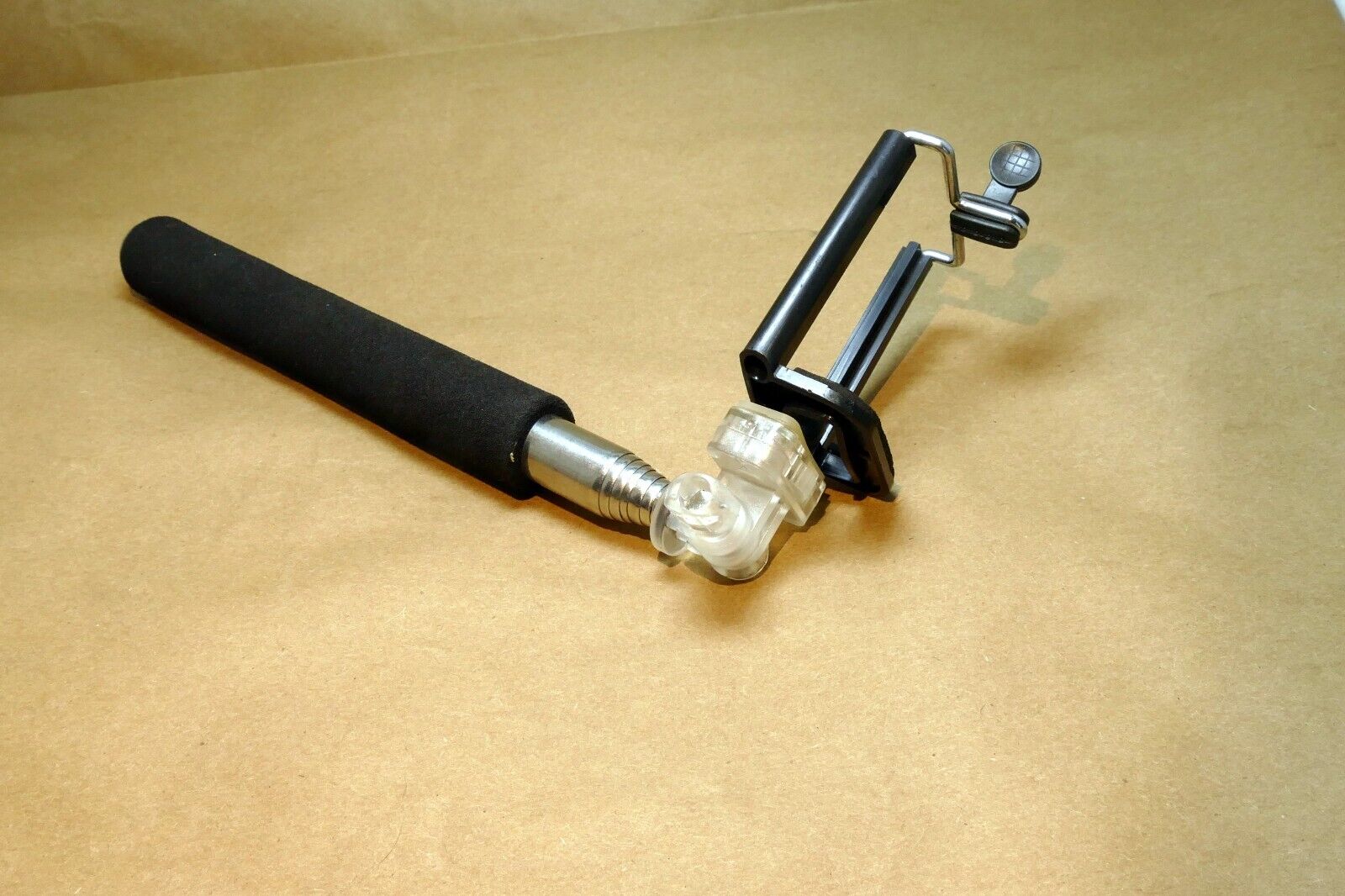 Aluminum extendable folding selfie stick  w/ swivel head & tripod screw 1/4"