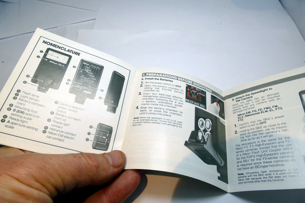 Nikon SB-E flash Instruction manual Guide book  Speedlight English