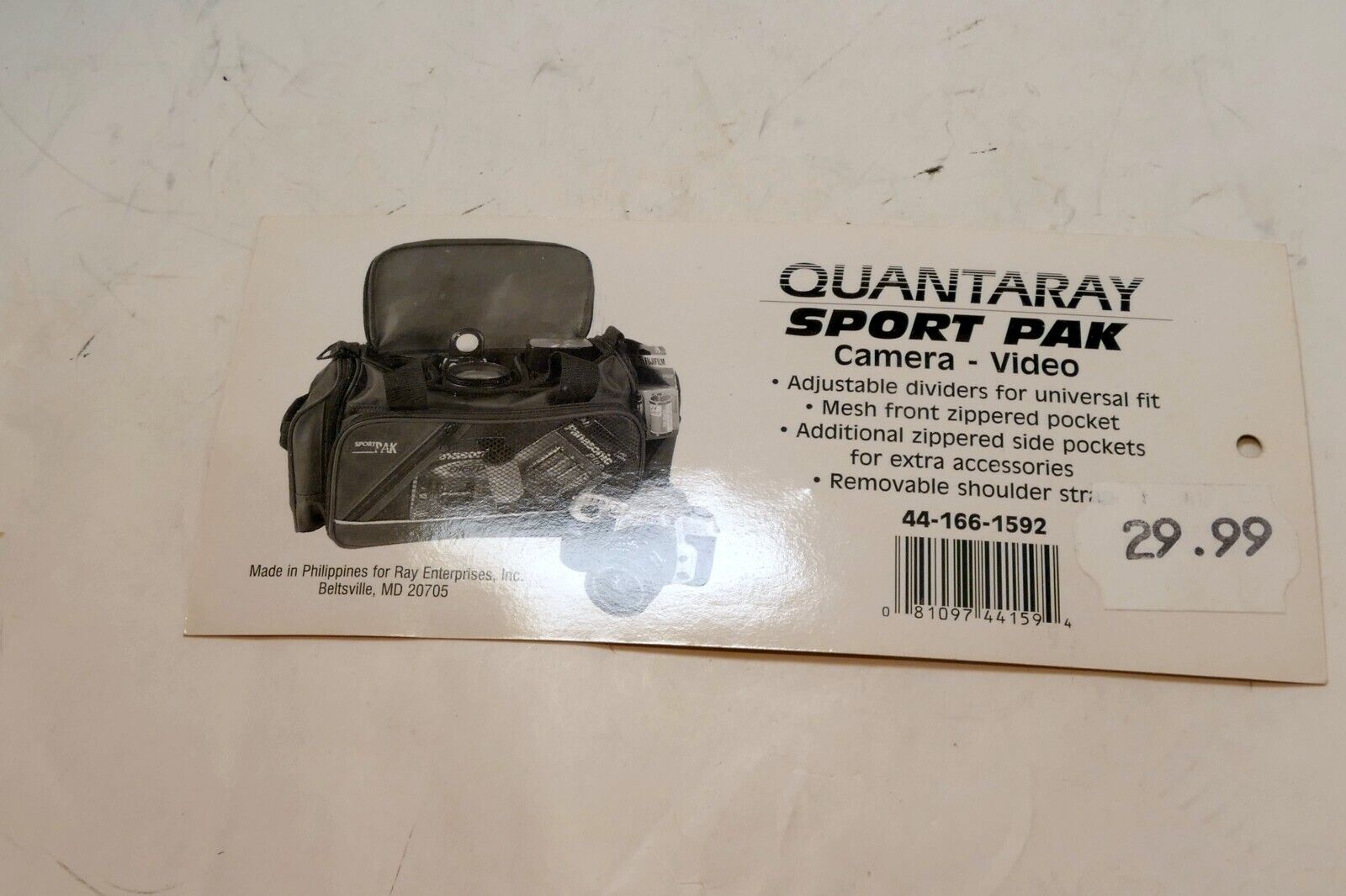 Quantaray Camera Video Sport Pak Compartment case  tag