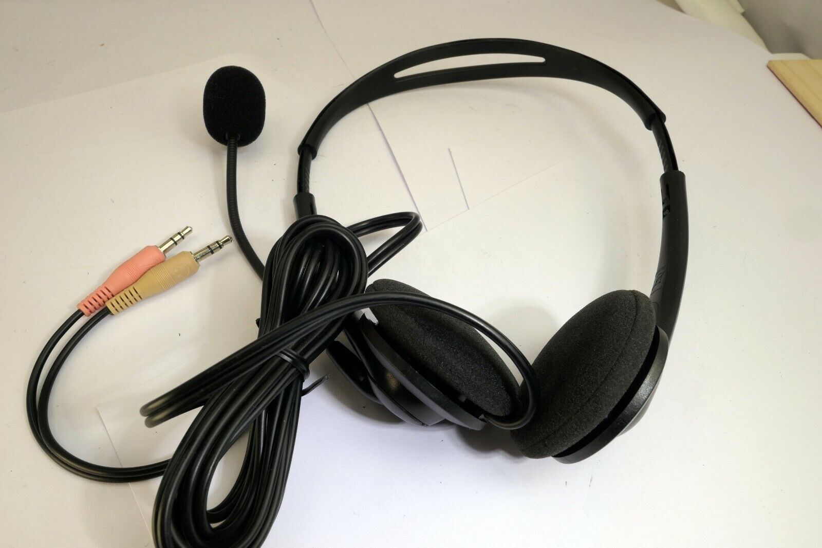 HS-GEN-B Stereo Communication Wired Headset w/ Microphone RCA Nuance Dragon cord