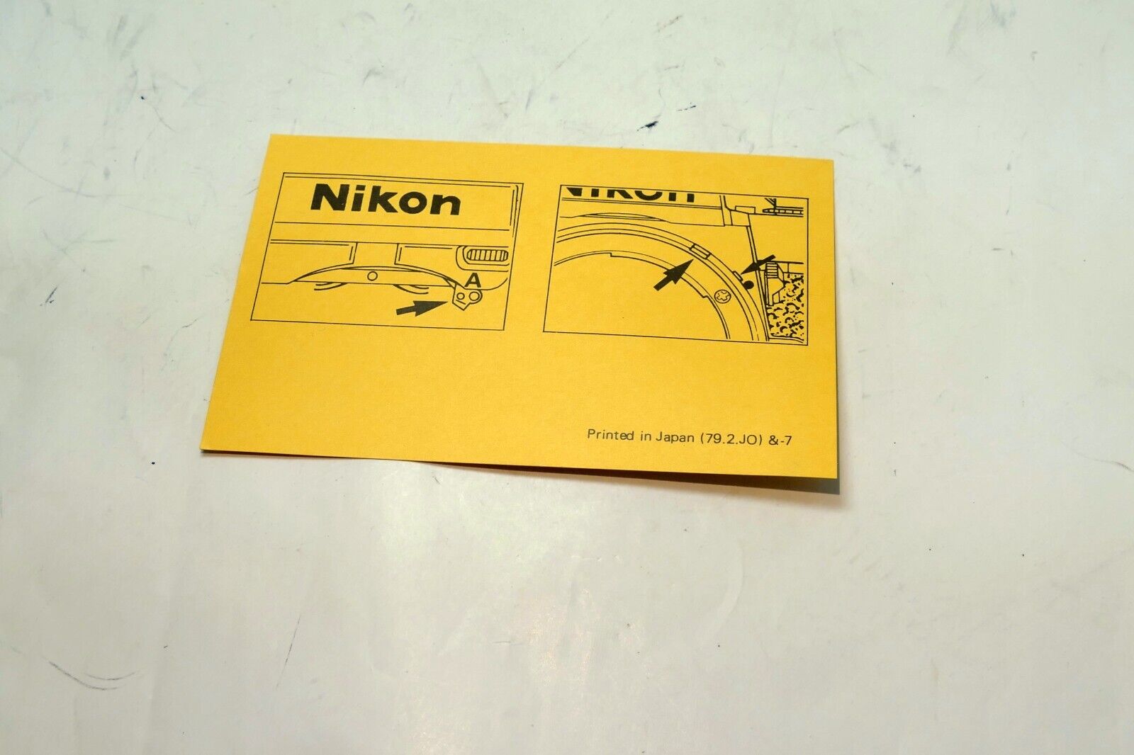 Nikon card for Ai coupling guide  for F2A Photomic camera