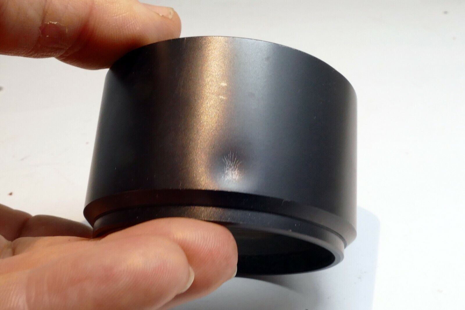 57mm ID  Lens Hood Shade slip on type Unknown brand vintage metal