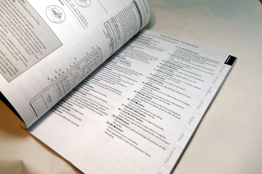 Manual Instruction Guide for Toshiba DVD Video recorder DR430KU