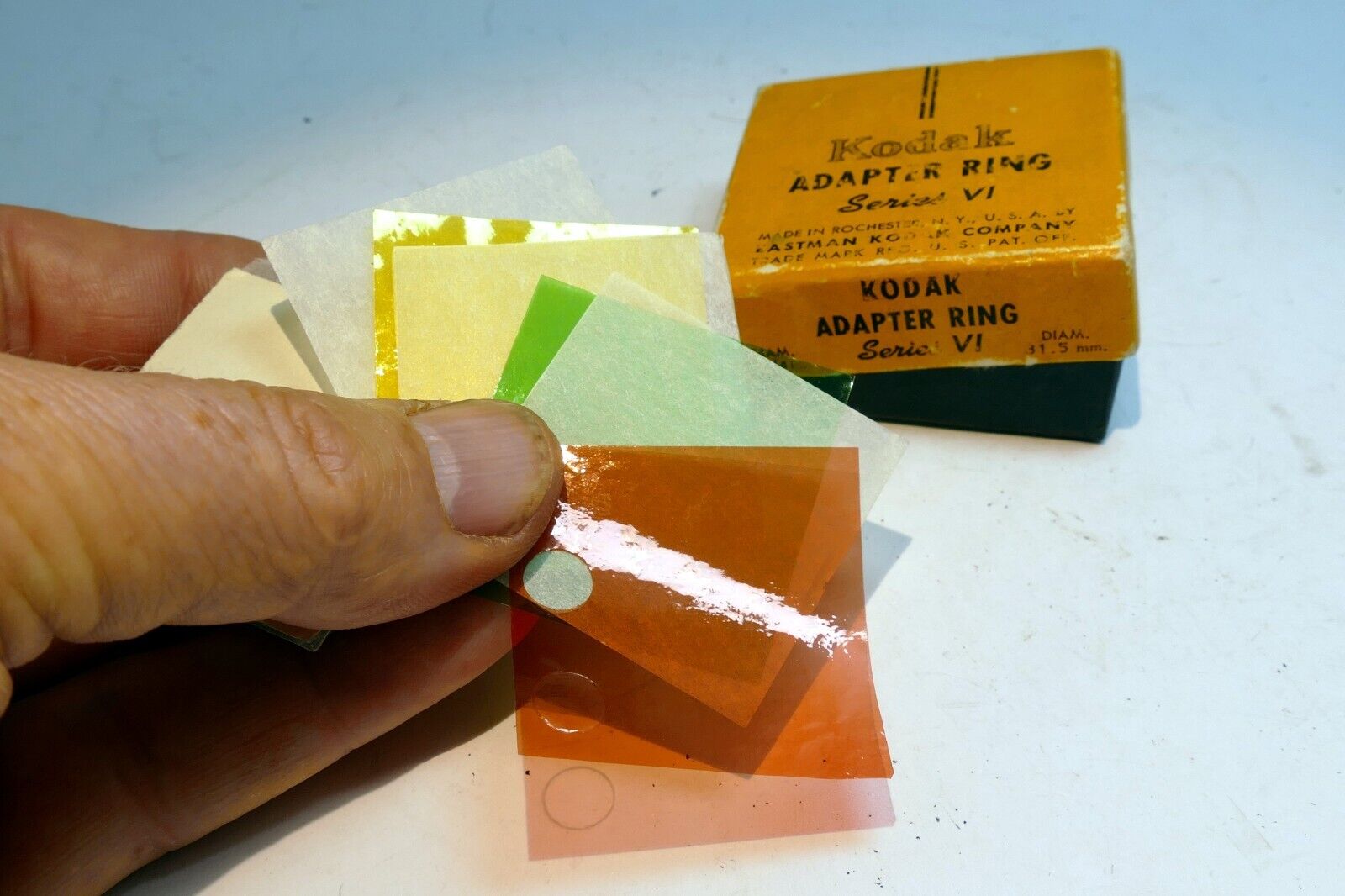 1X1" Kodak Gelatin Filter for series V  filters Yellow Green Orange