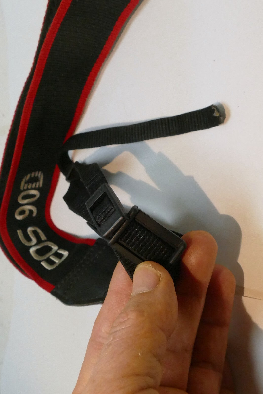 Canon EOS 90D Camera Neck Shoulder Strap Canvas Black/Red - Genuine OEM