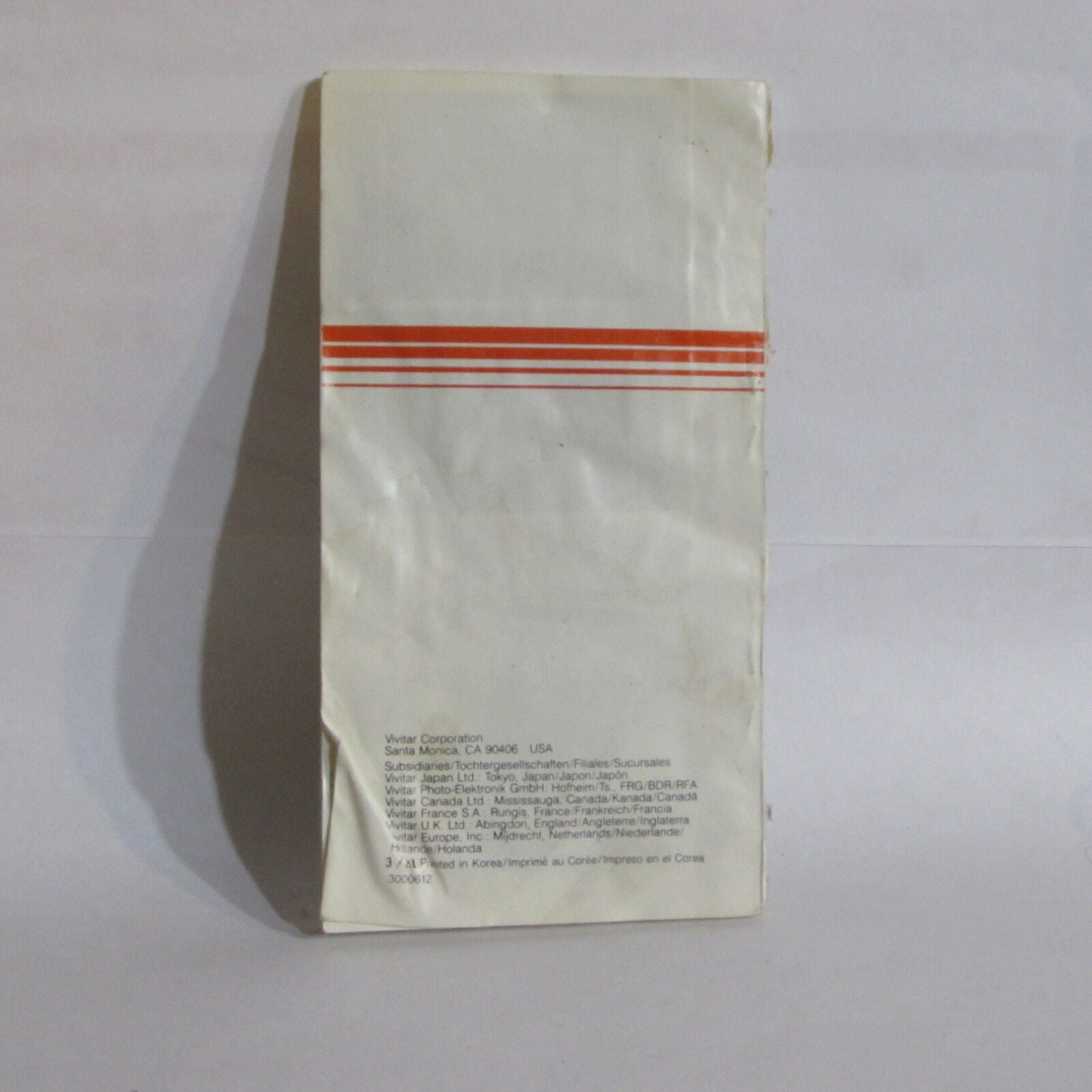 Used Vivitar 2500 Flash Guide  Manual O40725