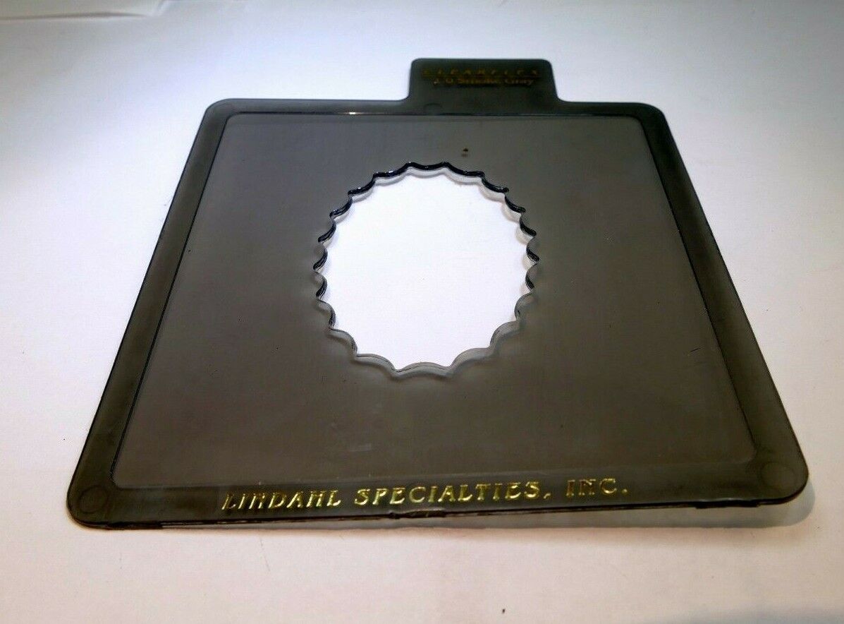 Large Vertical Oval  Lindahl Smoke Gray Vignette 4.5X4.5" Clearflex 