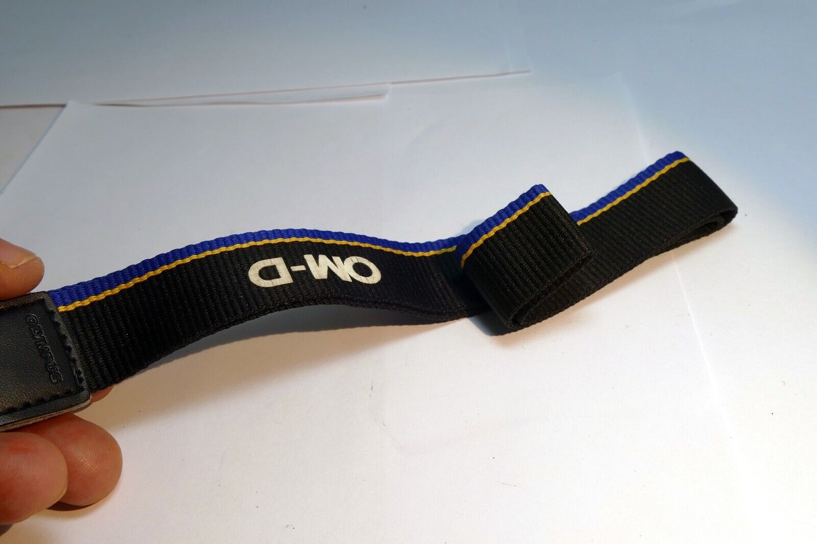 Olympus OM-D Camera Neck Shoulder Strap 2.5cm wide  Black- Blue - genuine OEM