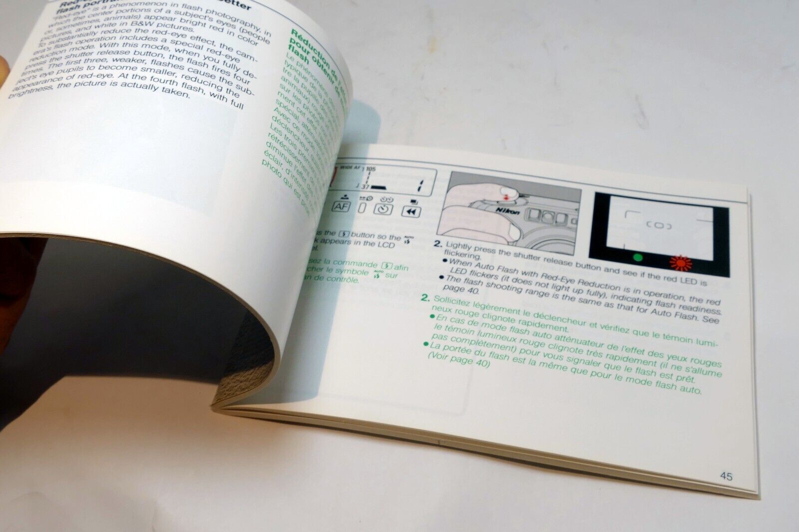 Nikon Zoom Touch 800 Film camera manual  Instruction Guide E English French Fr