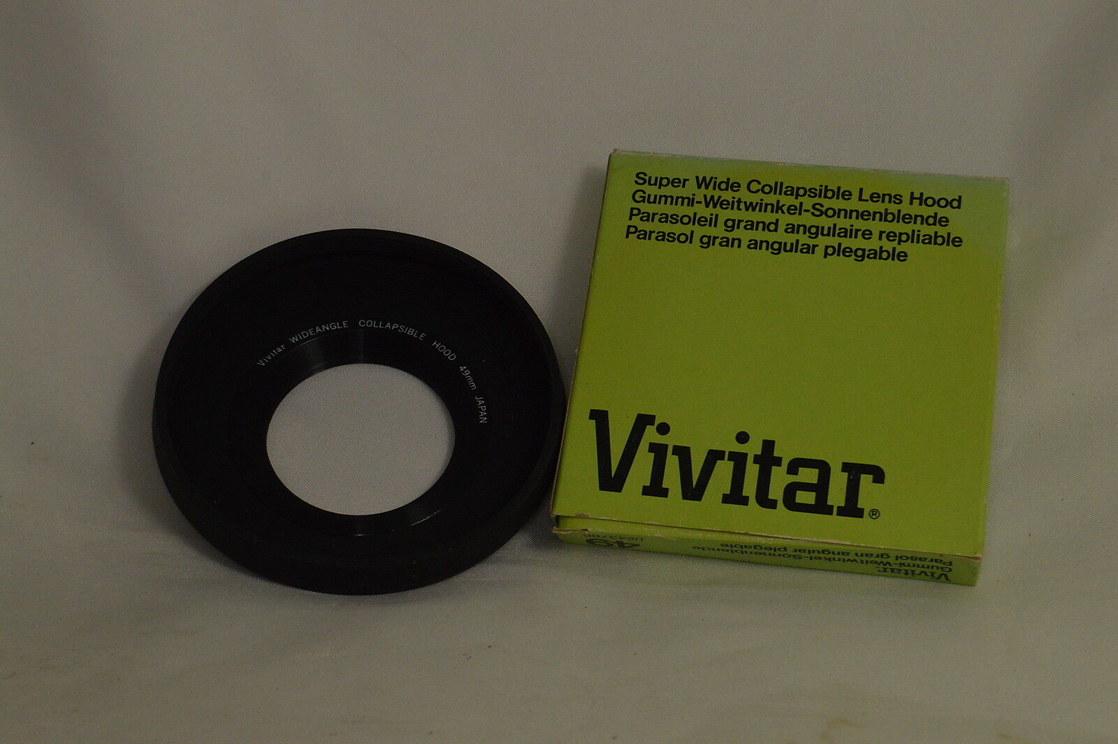 Vivitar Super Wide Collapsible Lens Hood 49mm Made in Japan With Box 603 O126024