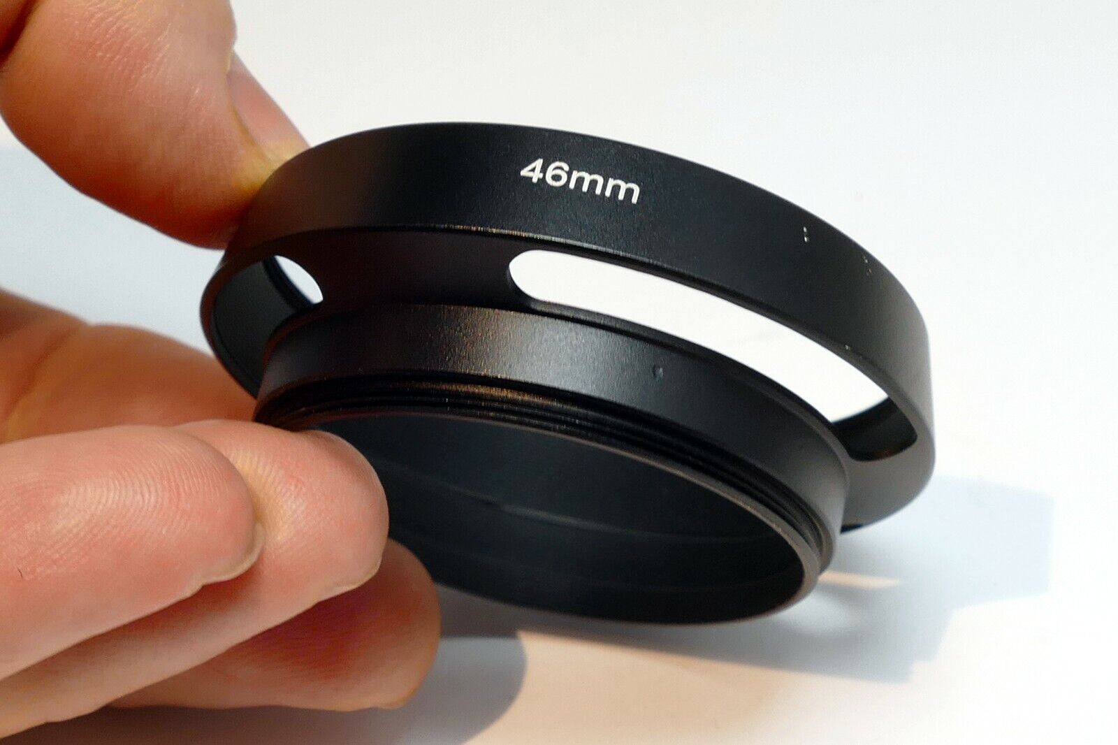 46mm Lens Hood shade metal threaded vented for Lumix G 20mm 1.7 II & 14mm 2.5 AS