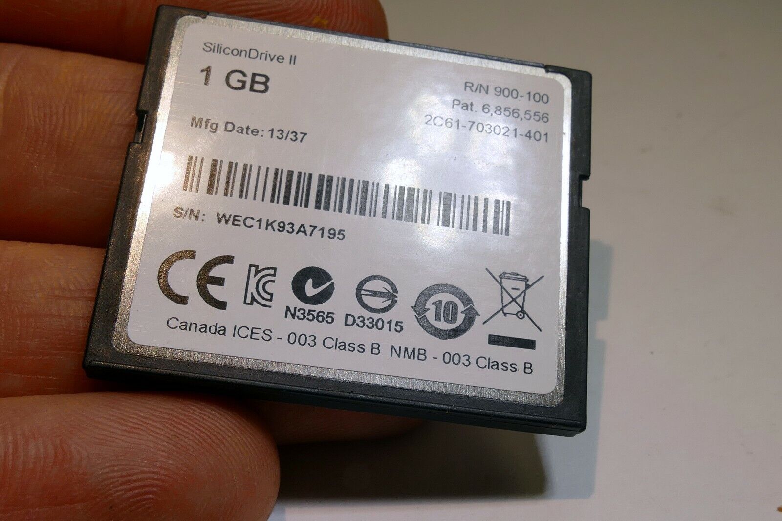 WD 1GB PATA CF memory card Western Digital SSD-C01G-4550 IBM