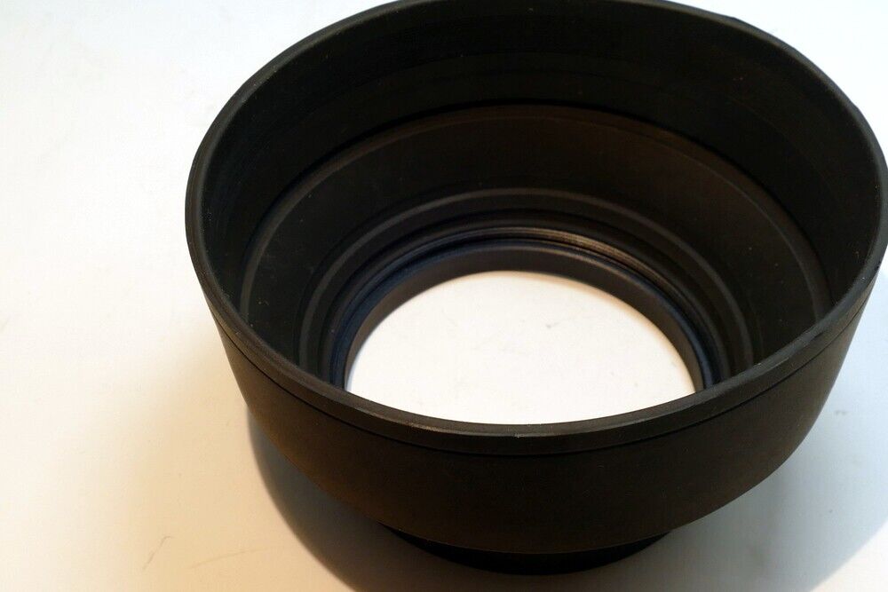 67mm Rubber Collapsible Lens Hood Shade threaded screw in 3- way telephoto wide