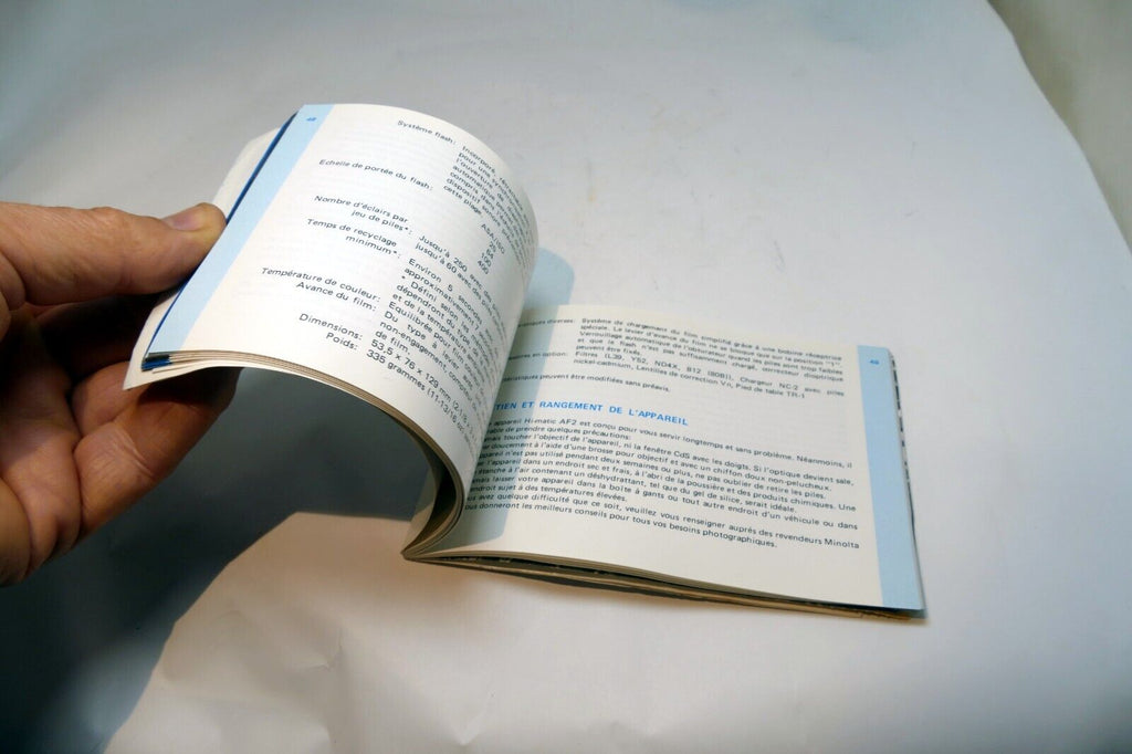 Minolta Hi-Matic AF2 Film camera manual  Instruction Guide E English Fr ES Gr