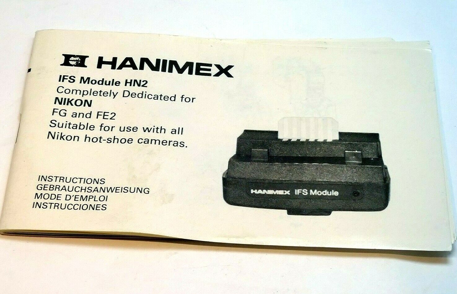Hanimex IFS HN2 Dedicated Module flash Instruction Guide for Nikon FG FE2