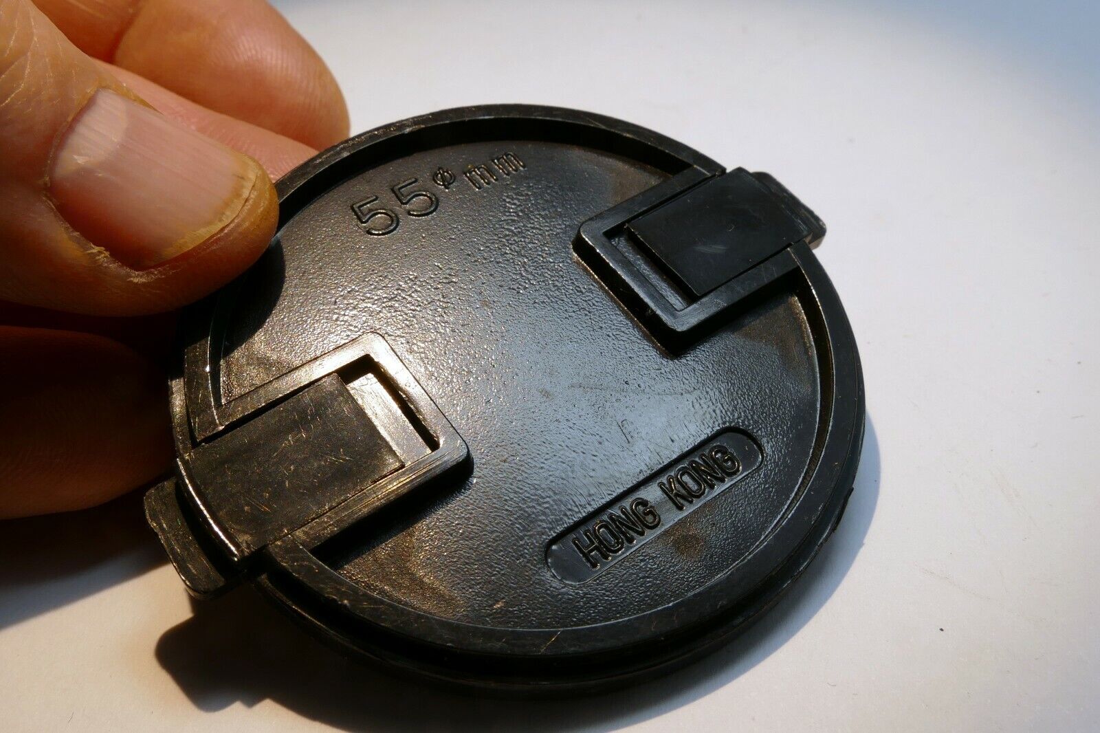 55mm Front Cap Plastic snap on for 28mm 35mm f2.8 f3.5 made in Hong Kong vintage