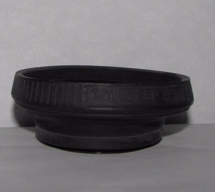 Used Vivitar 49mm Rubber Lens Hood Shade for 50mm f1.4 f1.8 lenses normal B20242