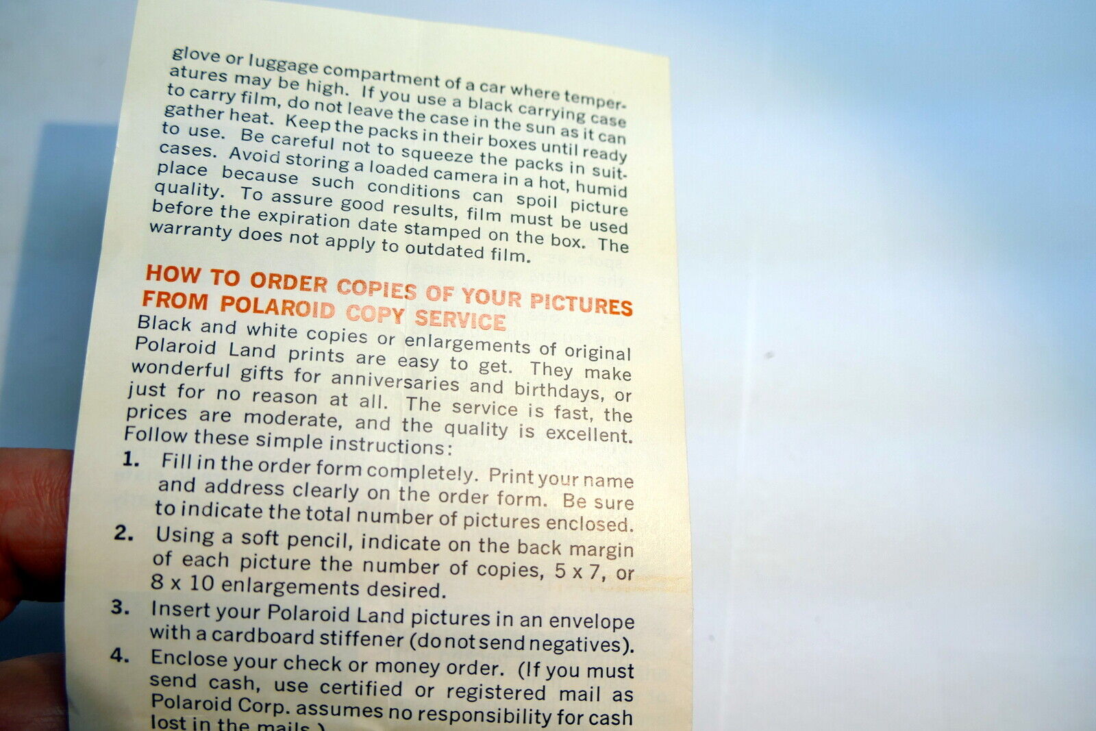 Brochure for Polaroid Type 108 Land film 3 1/4 X 4 1/2 " 