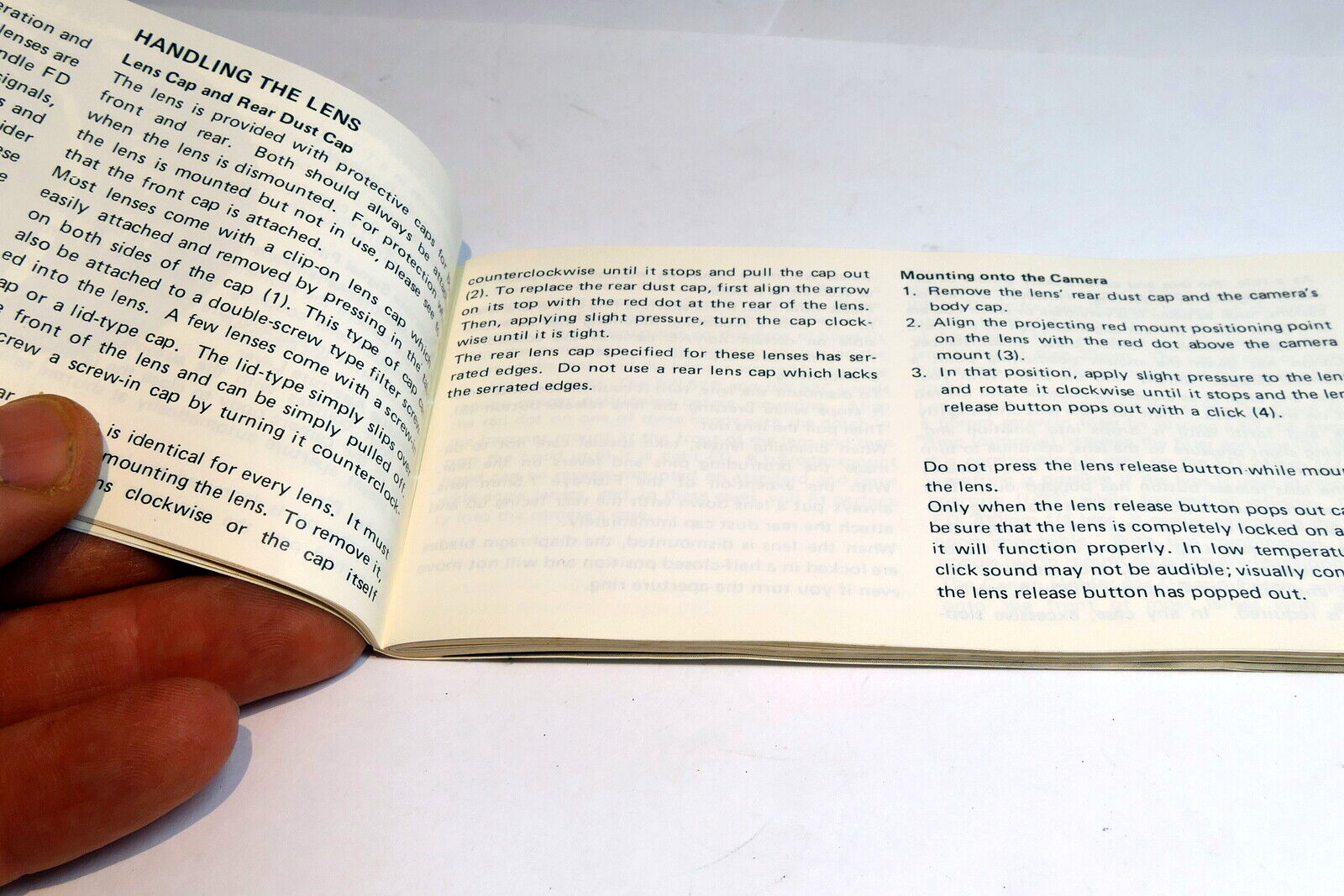 Canon FD camera Brochure Instructions Chart Guide English E