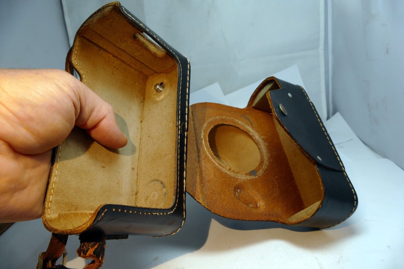 Argus C3 Matchmatic camera leather case black  brick Top Grain  Cowhide USA