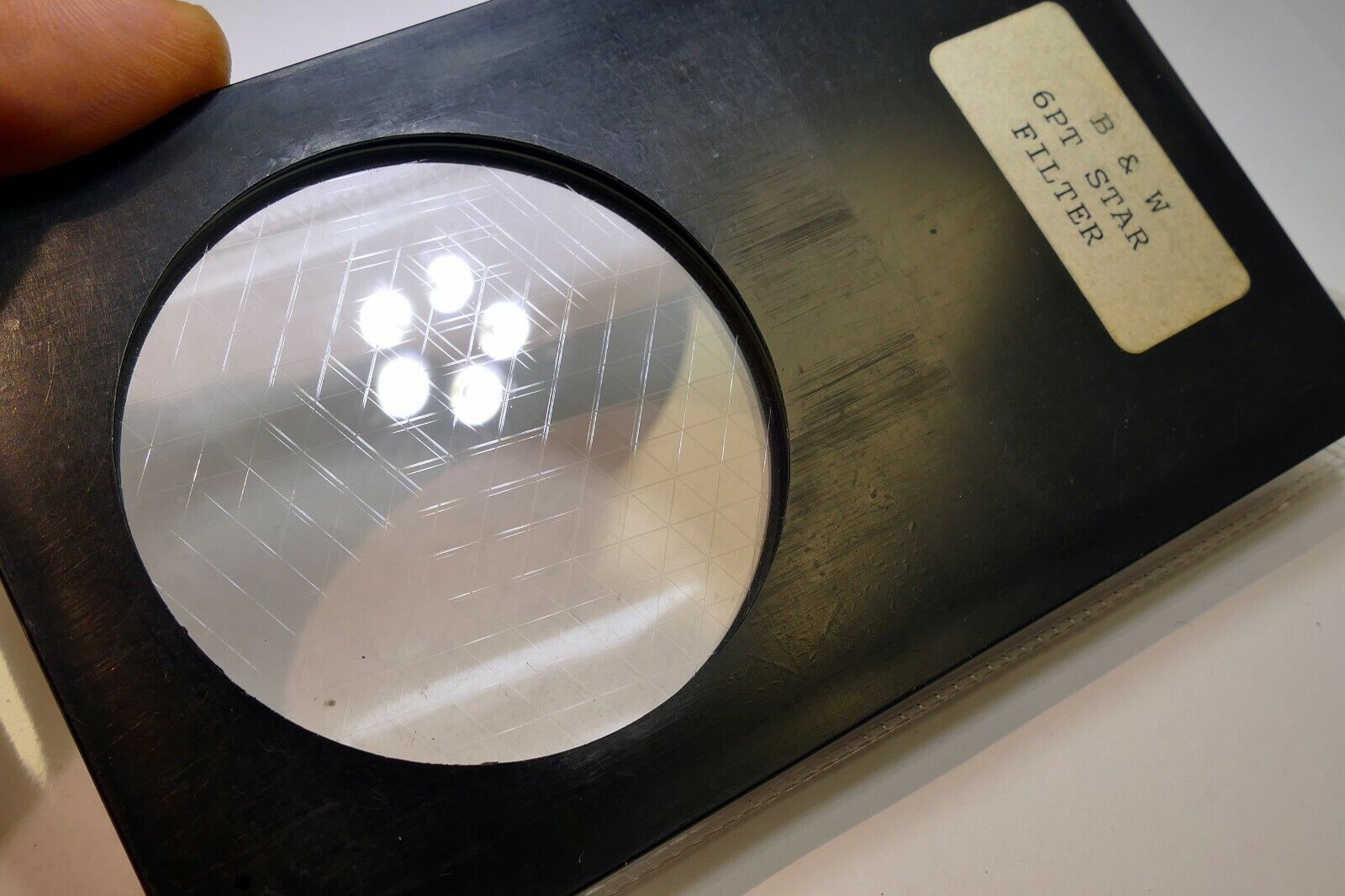B&W 6-Point Cross Star Lens Filter drop in square 3X3" for Lindahl 6PT