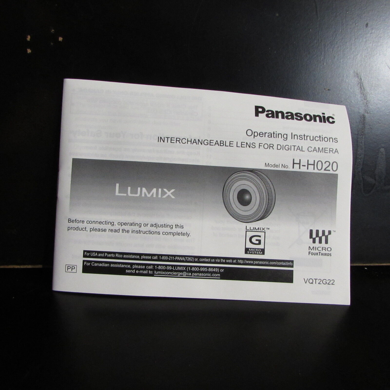 Panasonic Lumix H - H020 Manuel D'utilisation Objektif 20mm f1.7 O401850