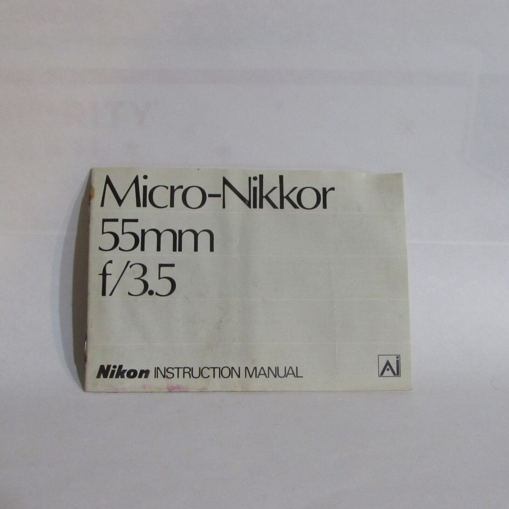 vintage Nikon Micro-Nikkor 55mm f/3.5 AI Lens Instructional  Manual Guide O40720