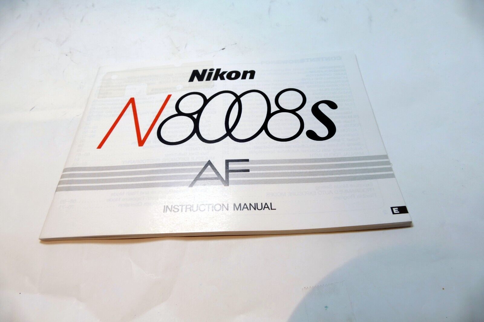 Nikon N8008S AF camera 35mm SLR Owner's Instruction Guide E English  - Mint