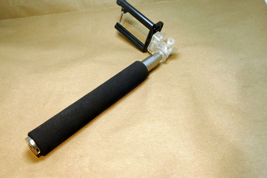 Aluminum extendable folding selfie stick  w/ swivel head & tripod screw 1/4"