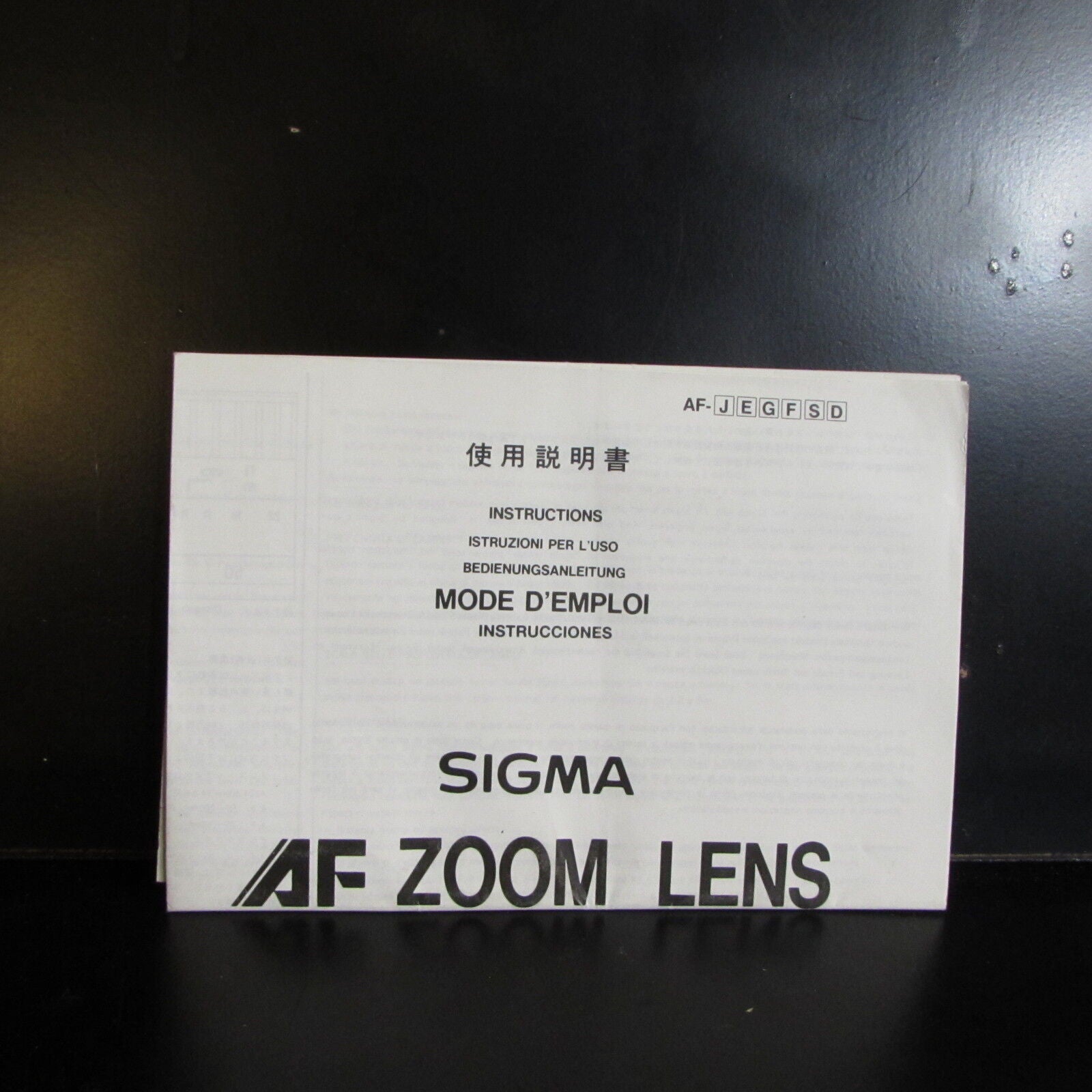 Sigma AF Zoom Lens Guide Instruction 70-210mm f2.8 APO 18-35mm 28-70mm f2.8
