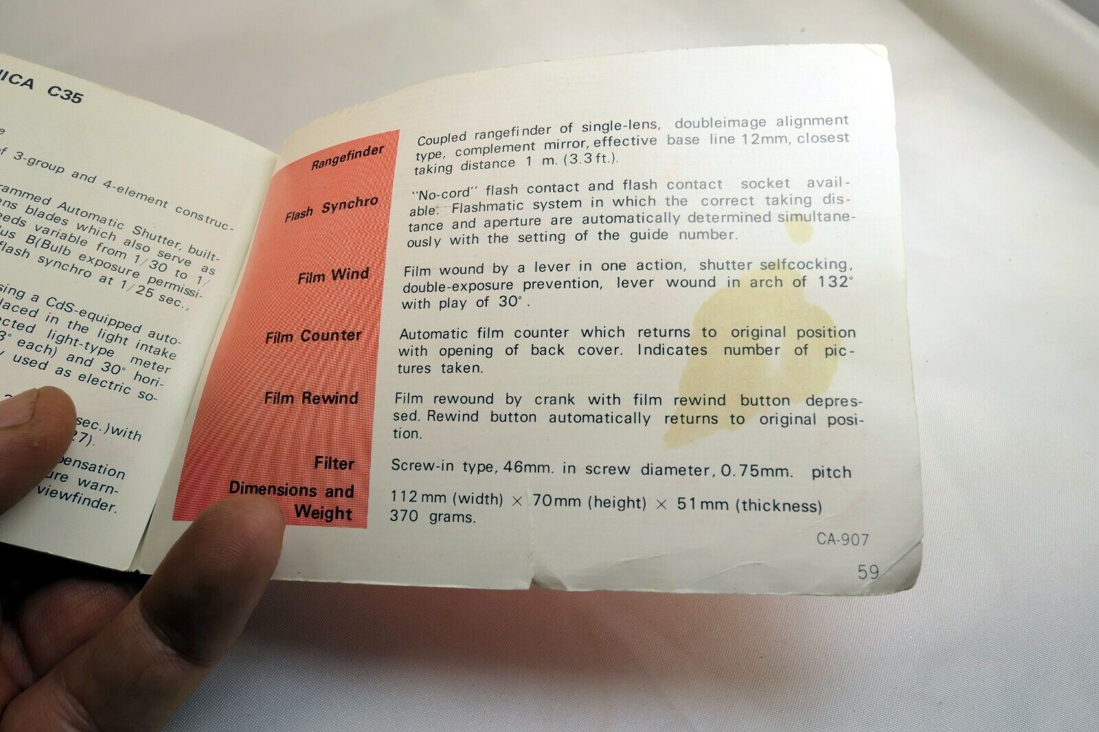 Konica C35 rangefinder Photoguide Camera Guide Manual English