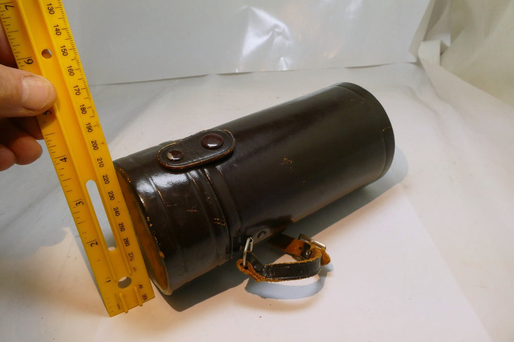 Hard Lens Case (for 200mm f4 lens) vintage leather brown 3.5X7"