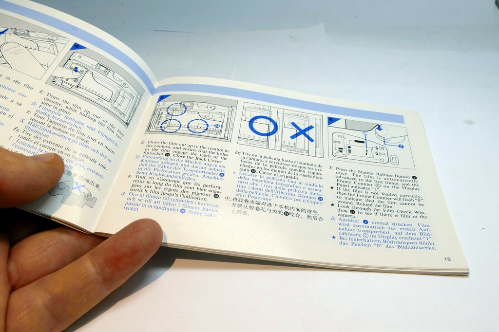 Konica MR. 640 Camera Guide Instruction Manual English Francais Espanol Italiano