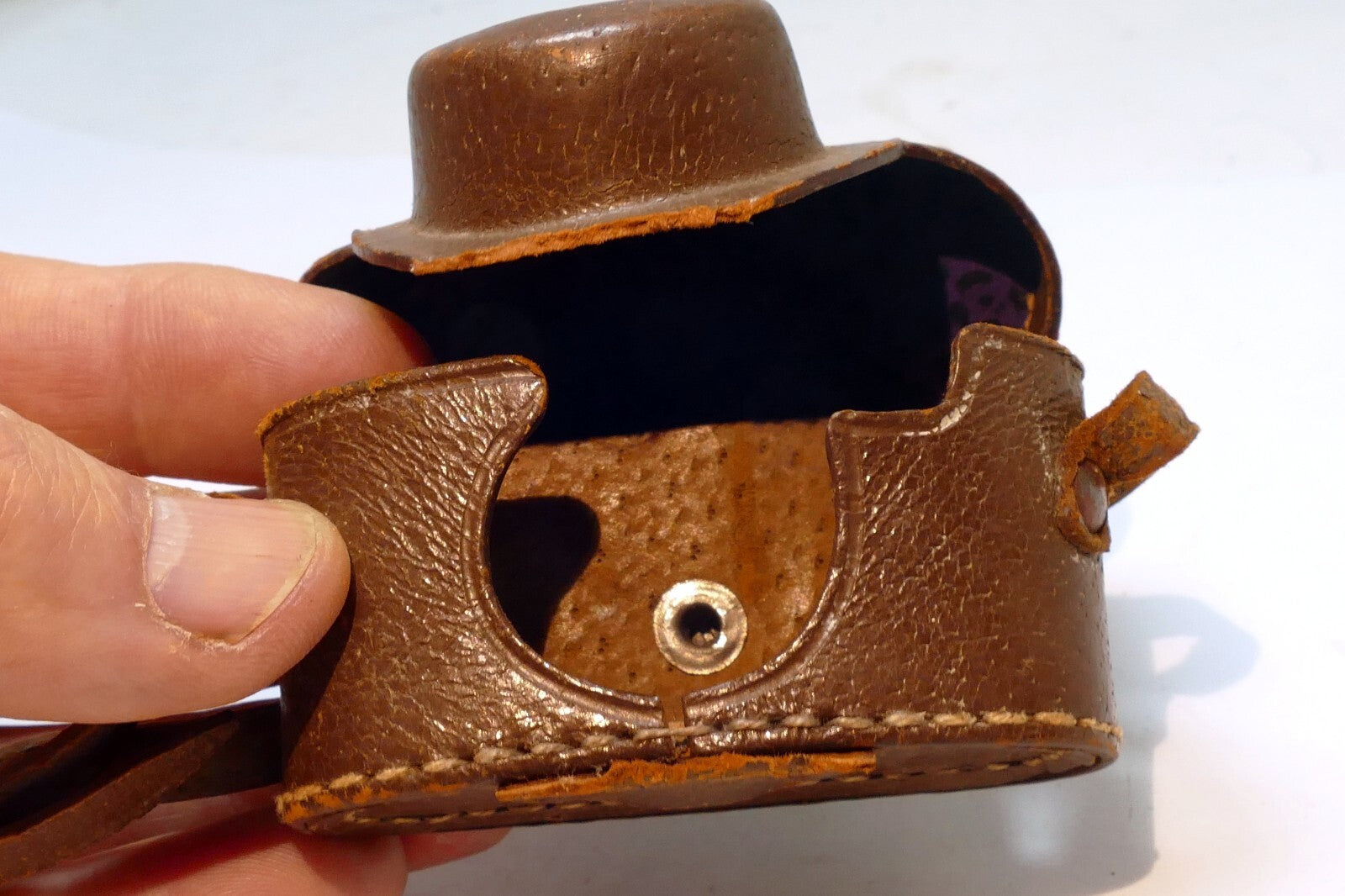 Leather Camera Case for Rubix 16mm camera miniature vintage