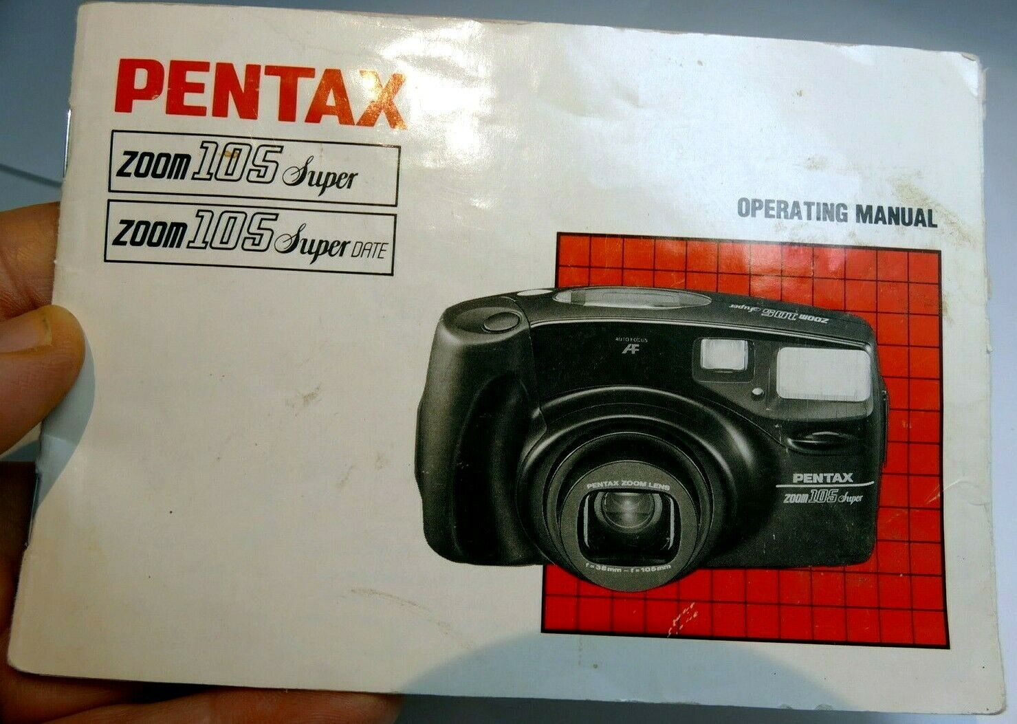 Pentax zoom 105 Super Date camera Instructions Owner's manual Guide English E