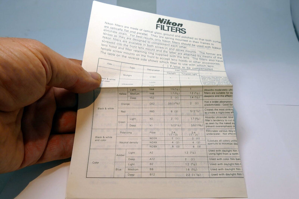 Nikon FE camera registration card 1980 genuine OEM - mint