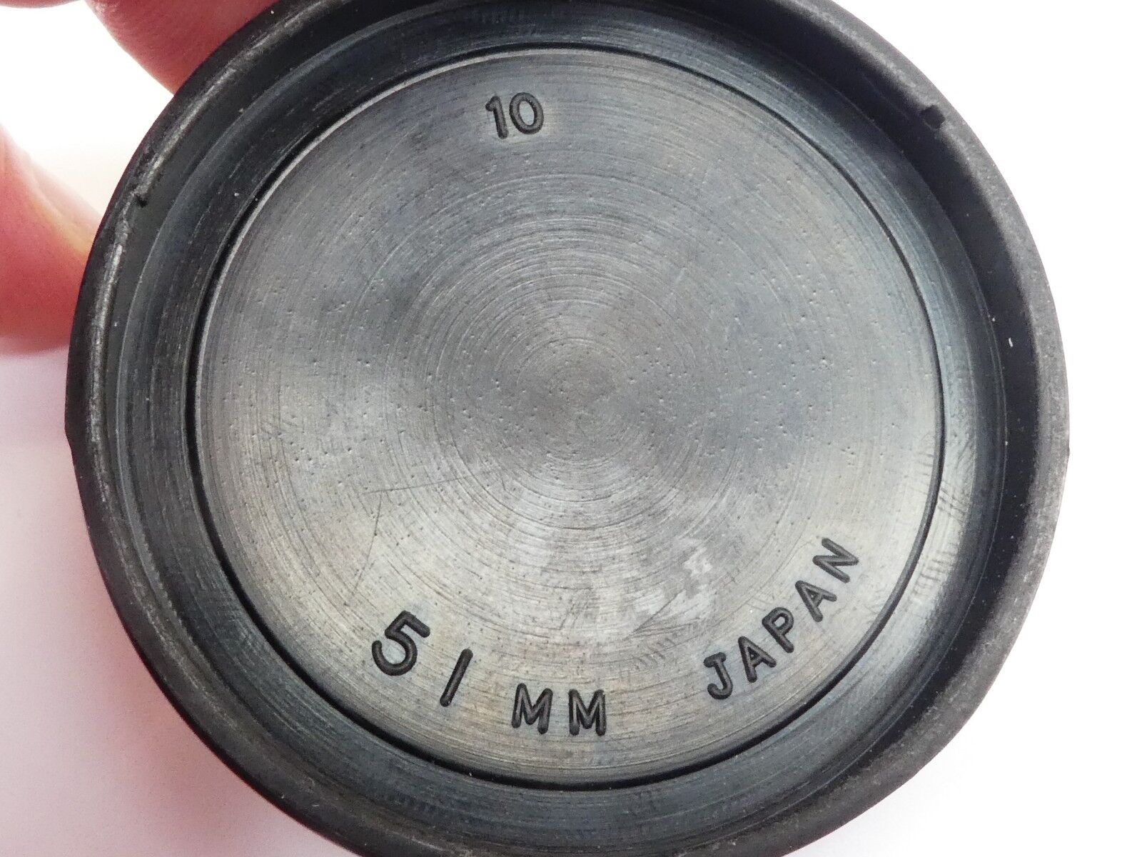 Used Vivitar 49mm Lens Front Cap Black slip-on type plastic made in Japan