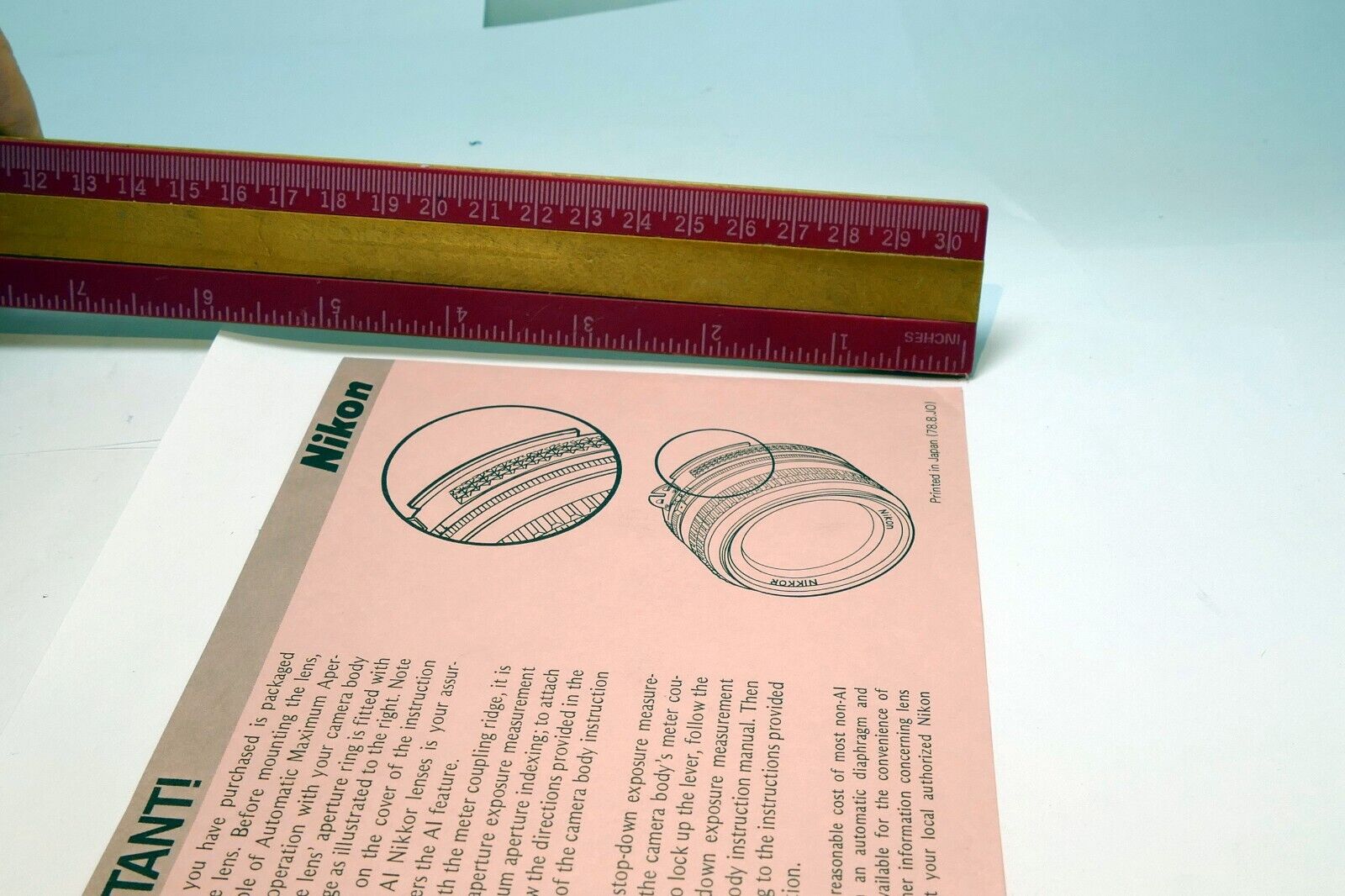 Nikon FE Automatic Indexing Operation lock Ai mount lens card brochure