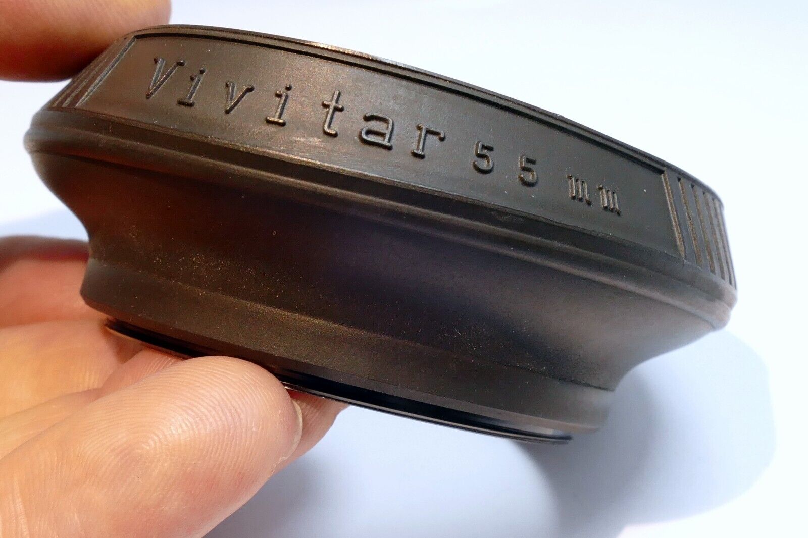 Vivitar 55mm Rubber Lens Hood Shade double threaded collapsible