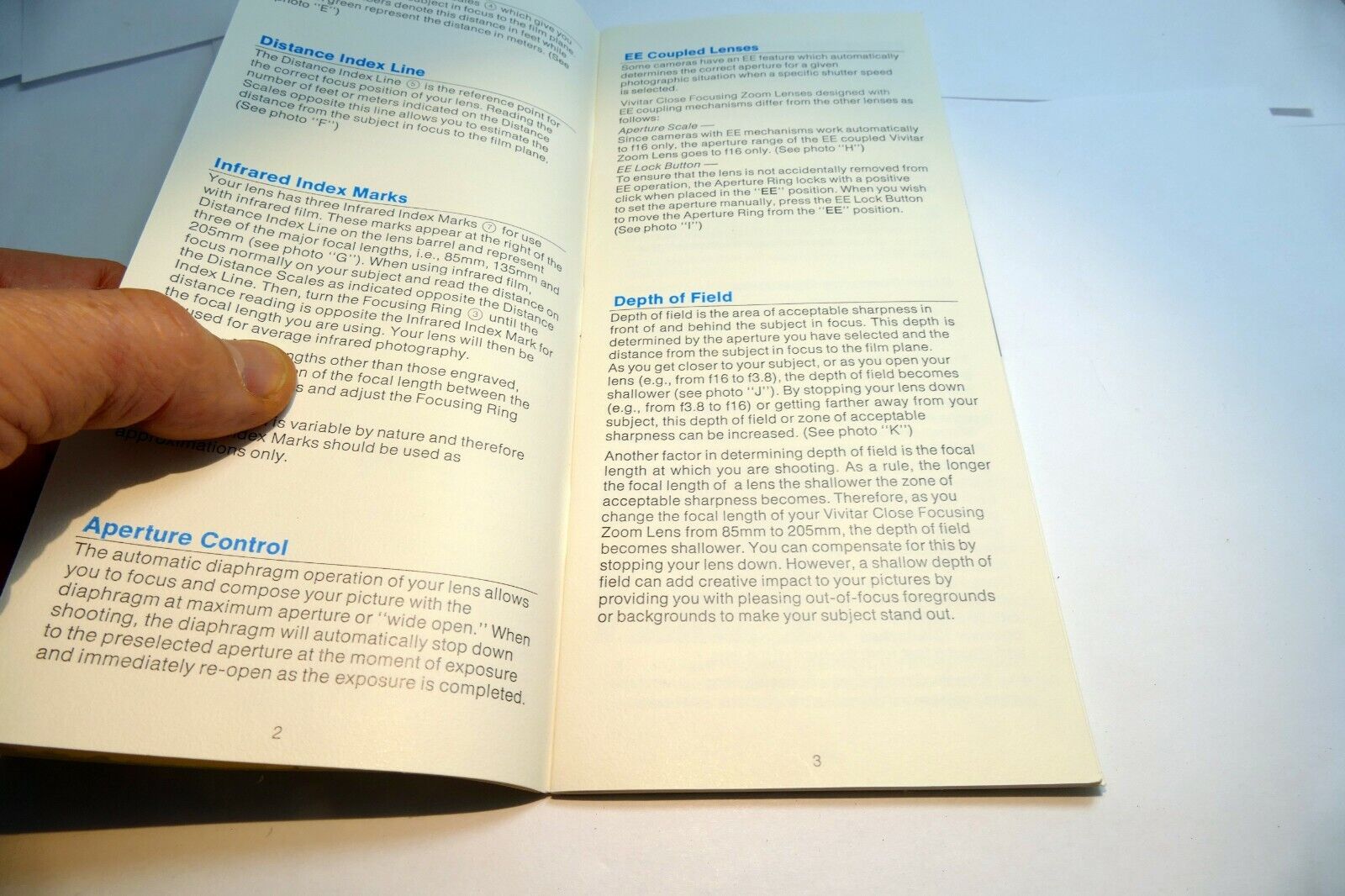 Vivitar 85-205mm f3.8 Close focus lens Instruction Owner's Manual Guide