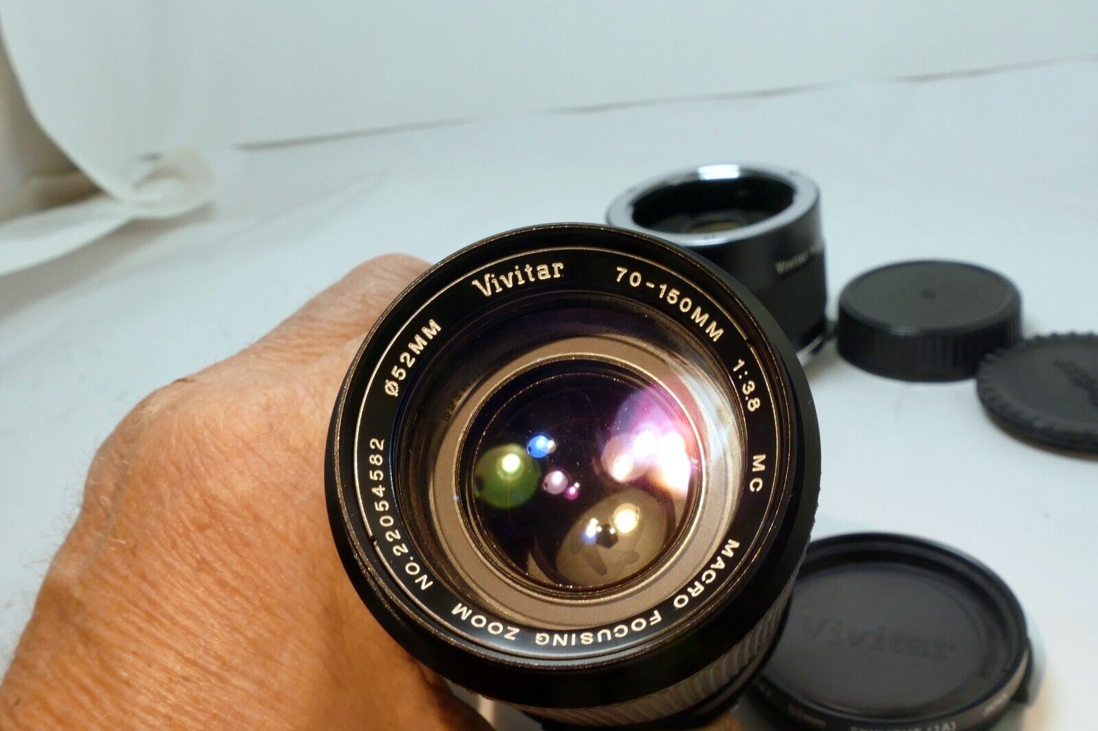Vivitar 70-150mm f3.8 Manual Focus Lens w/ 2X teleconver Olympus OM mount - MINT