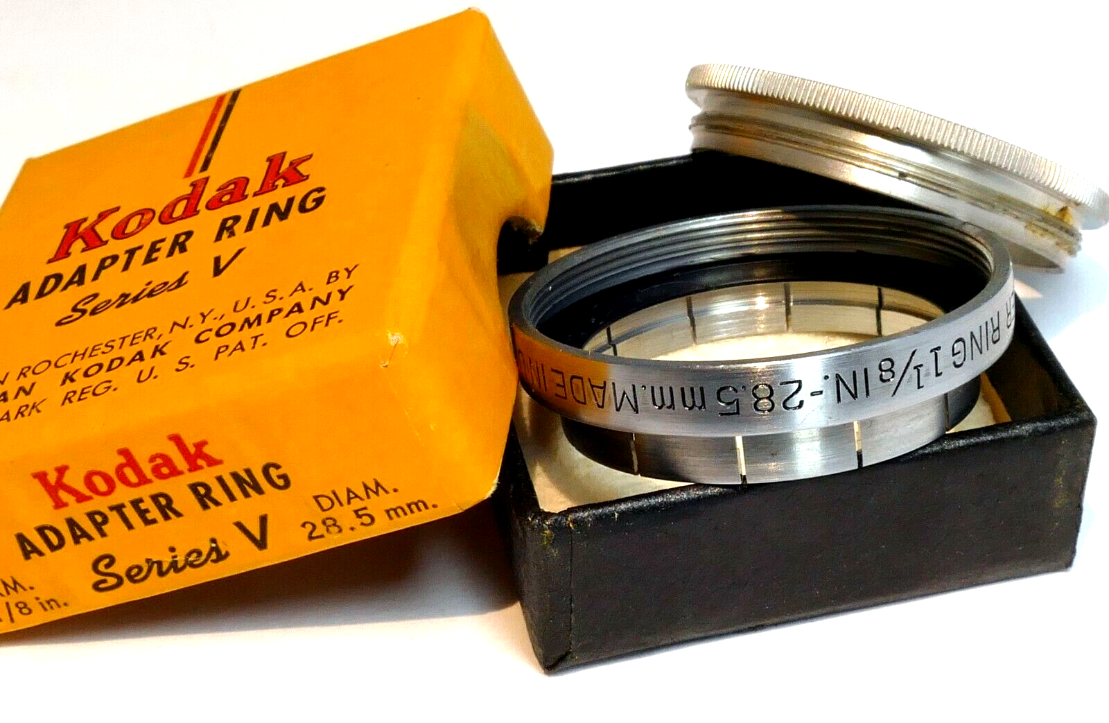 Kodak series V 5 Adapter ring with 1  1/8" 28.5mm retainer ring Filter Holder