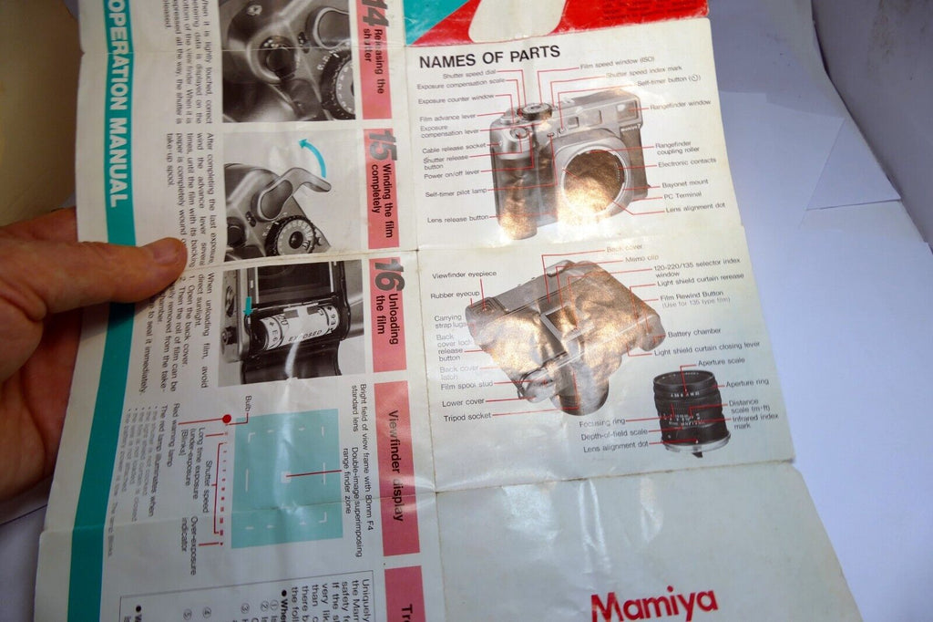 Mamiya 7 HANDY POCKET MANUAL (QUICK GUIDE)  Concise short English EN camera